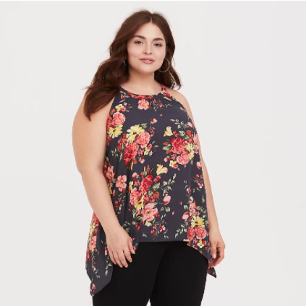 Torrid Gray Floral Blouse 4